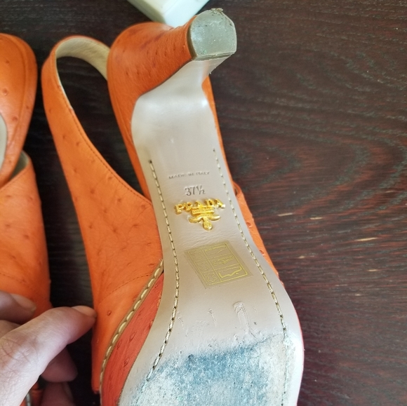 Prada ostrich  platform heels sz 37.5 - Picture 4 of 16
